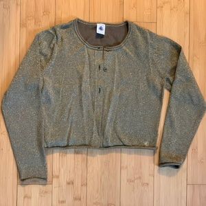 𝅺Petit Bateau girls gold sweater sz8 NWOT